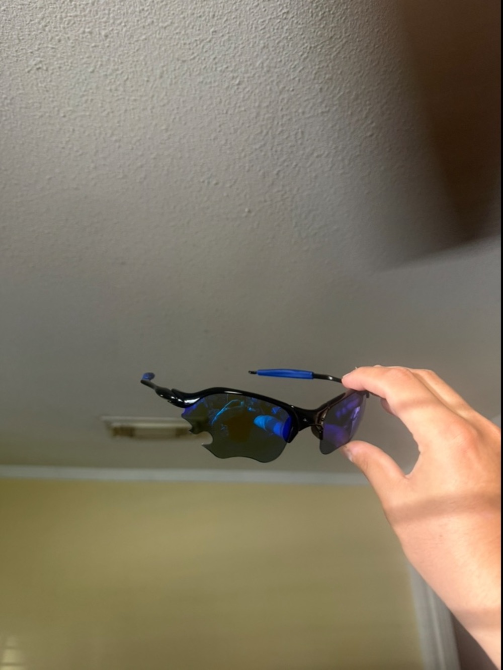 Sport Polarized Sunglasses - Blue Lens oaks flames